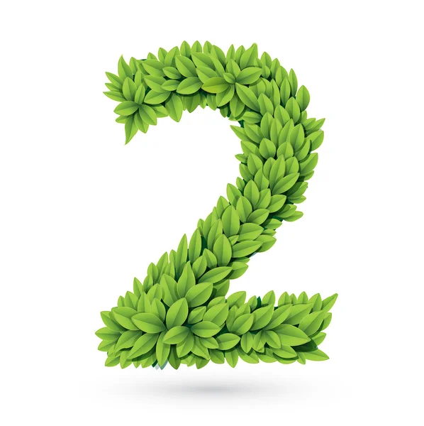 Aantal groene bladeren met schaduw — Stockvector