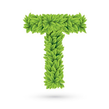 yeşil yaprakları ile gölge mektubu