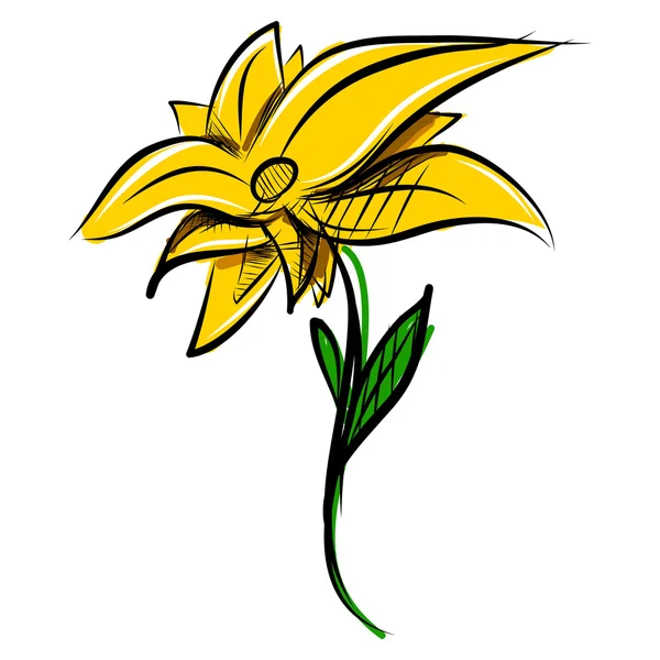 Flor amarilla — Vector de stock