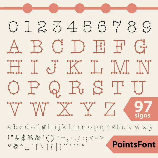 Points font — Stock Vector