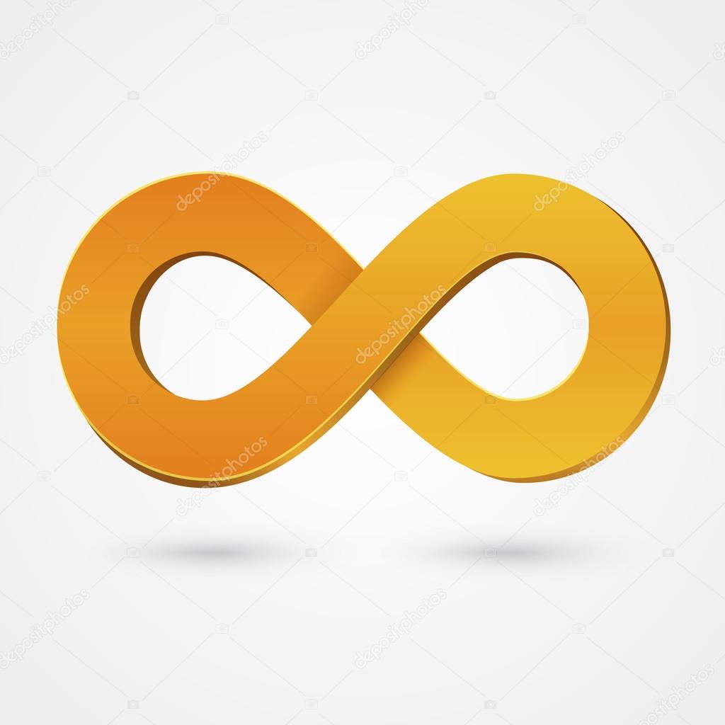 Abstract infinity orange sign