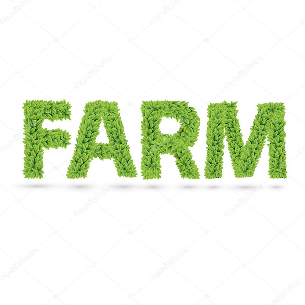 Farm text of green leaves Stock Vector Image by ©Chuhail 24881755