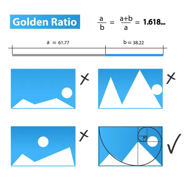 Ratio de oro, proporción de oro — Vector de stock