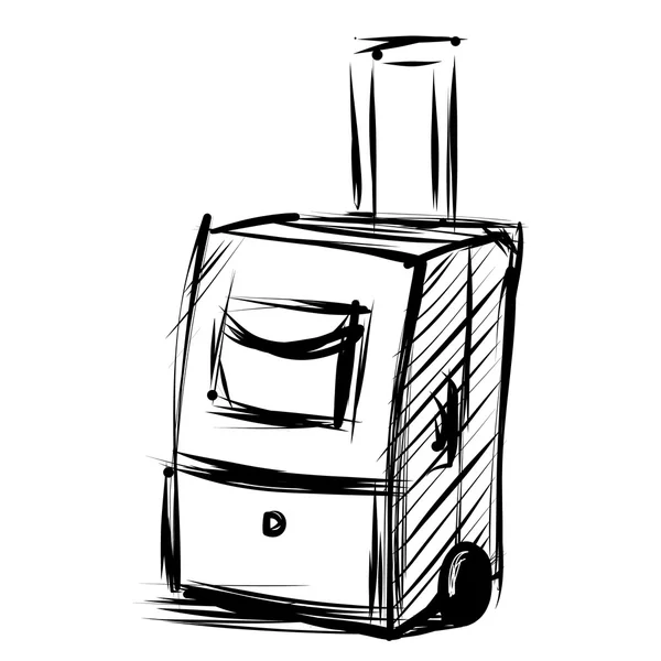 Travel bag on wheels. Sketch vector illustration — Stock Vector