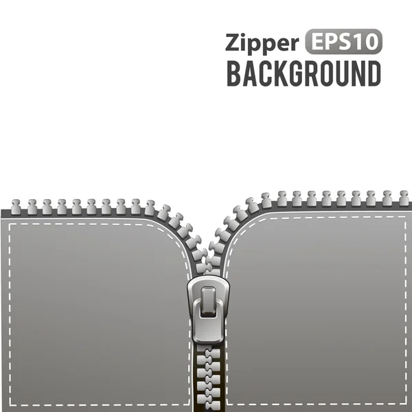 Silver zipper vector background — Stock Vector