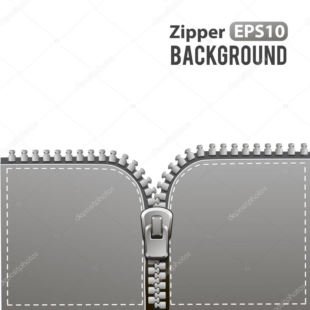 Silver zipper vector background