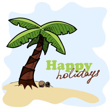 Tropic ada arka plan. kart kavramı