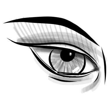 Kroki göz. çocukça doodle style çizim