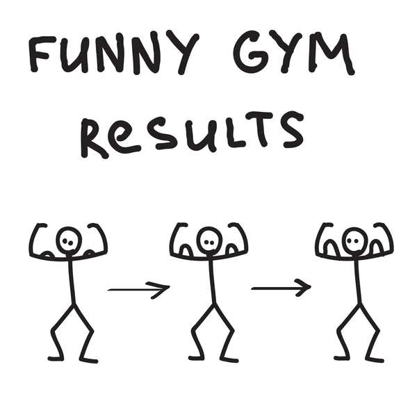 Funny character illustrated gym results — Stock Vector