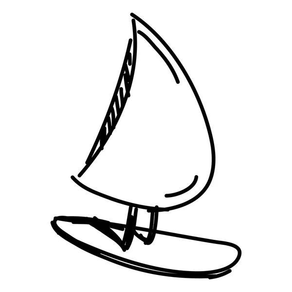 Segla båten skiss vektor illustration — Stock vektor