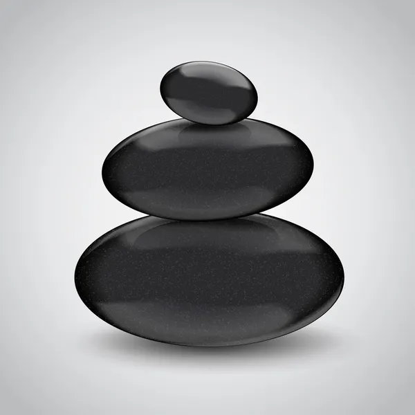 Spa stones on gray background. Design concept — Stock Vector