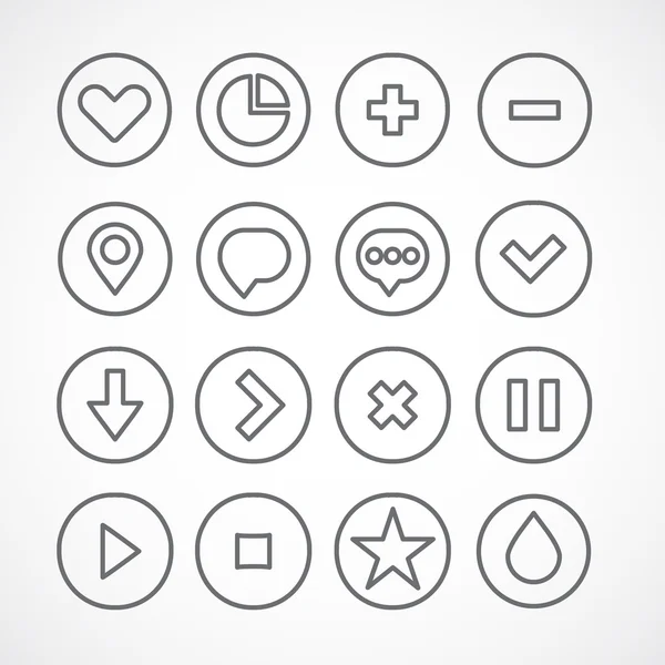 Web icons collection. Simple clean shapes — 스톡 벡터
