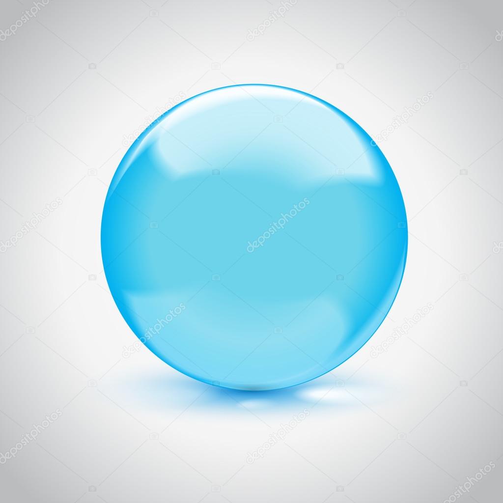 3d empty glass sphere. Vector illustration