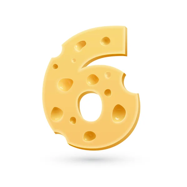 Número de seis queijos — Vetor de Stock