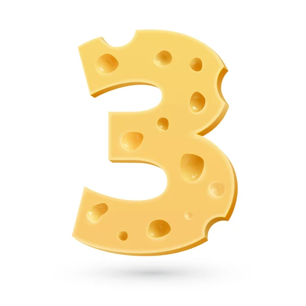 Three cheese number — Stock Vector