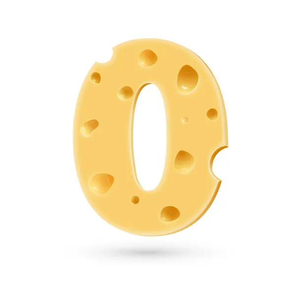 Zero cheese number — Stock Vector