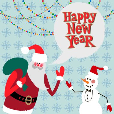 Yeni yıl tebrik kartı kavramı.