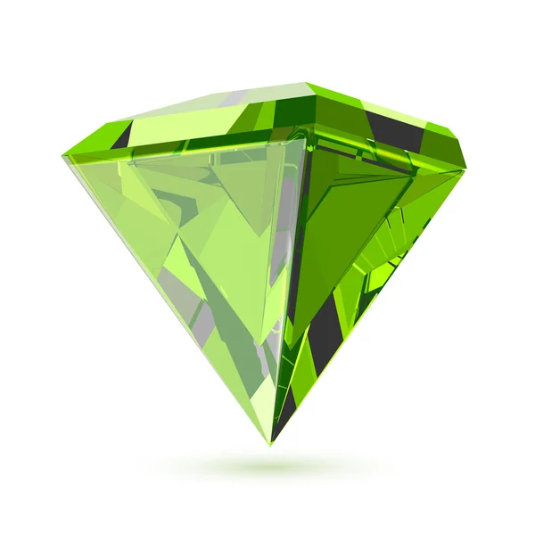 Glanzende transparante diamant geïsoleerd op wit. — Stockvector