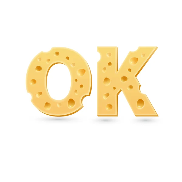 Ok palabra de queso . — Vector de stock