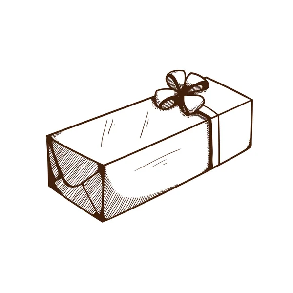 Caja de regalo con cinta y lazo . — Archivo Imágenes Vectoriales