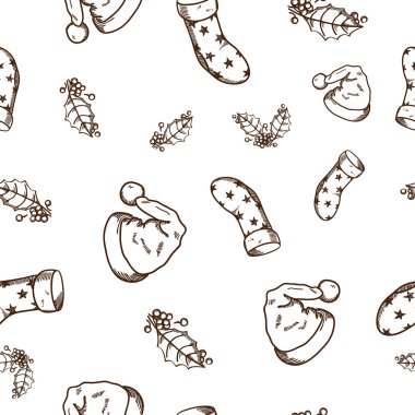 Noel ve yeni yıl nesnelerinin seamless modeli