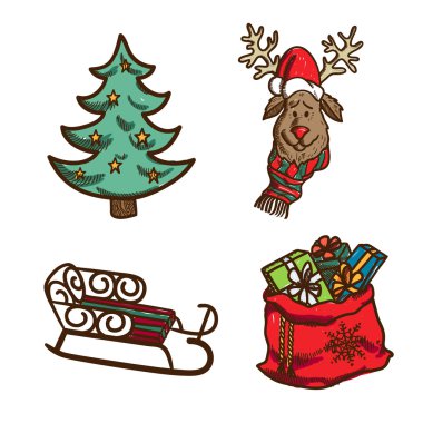 Noel ve yeni yıl nesneleri koleksiyonu
