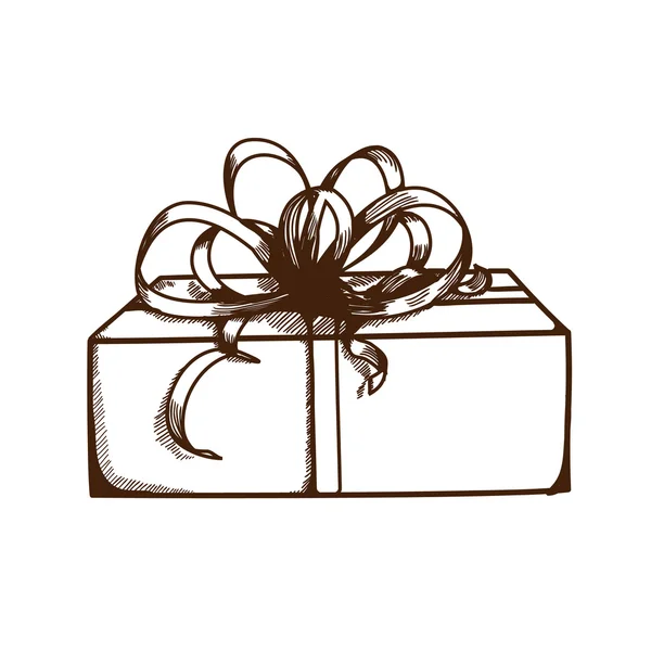 Caja de regalo con cinta y lazo . — Archivo Imágenes Vectoriales