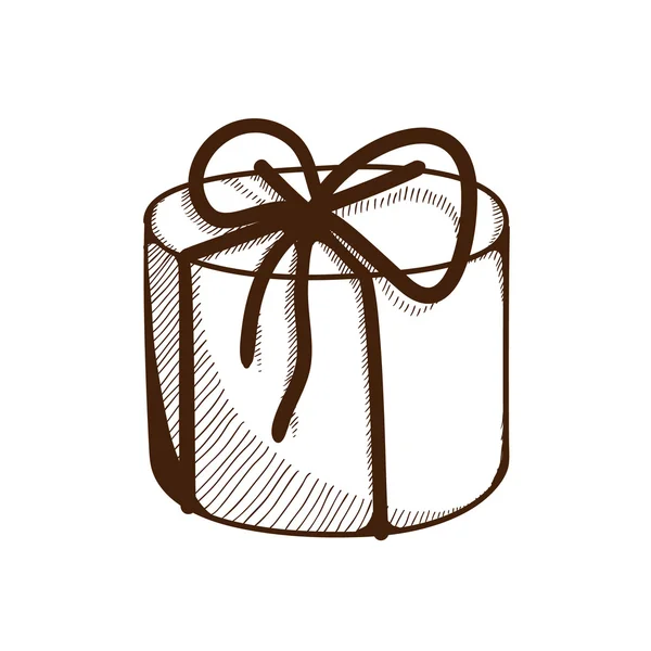 Caja de regalo con cinta y lazo . — Vector de stock
