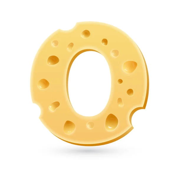 O cheese letter. Symbol isolated on white. — Stock Vector
