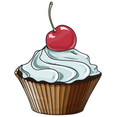 vektör kekin üzerine beyaz izole