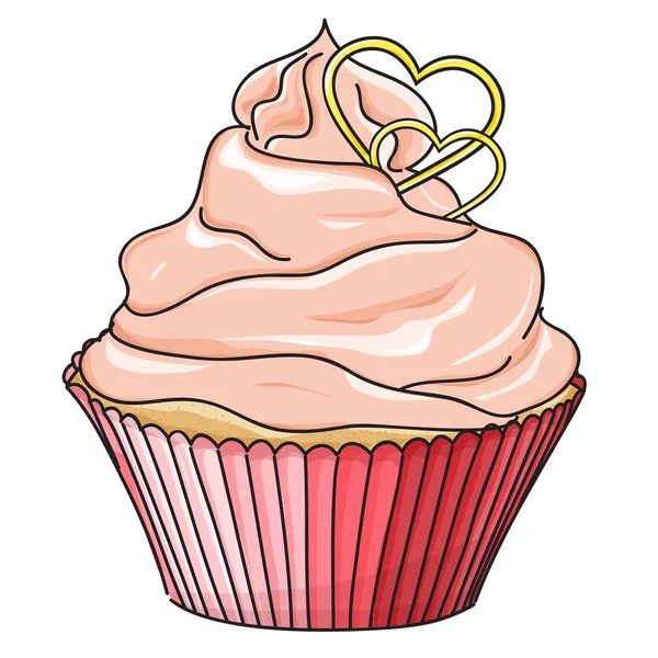 Vector cupcake isolated on white — Stock Vector
