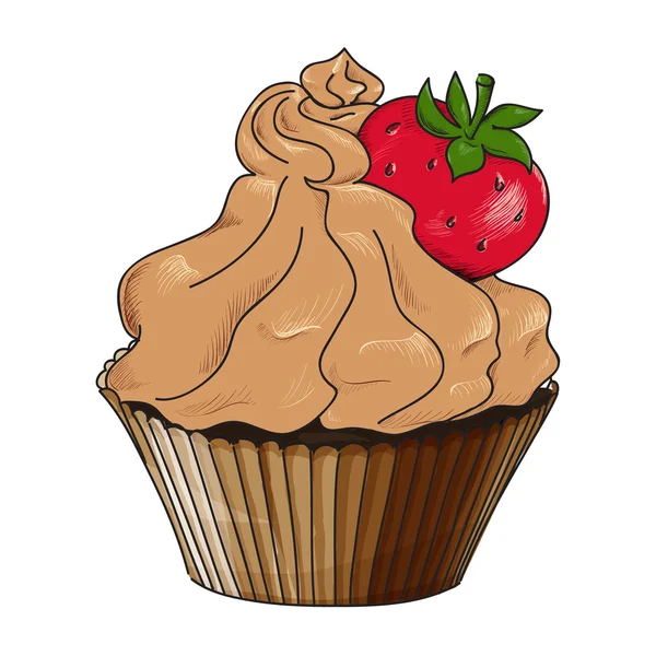 Cupcake vectorial aislado en blanco — Archivo Imágenes Vectoriales