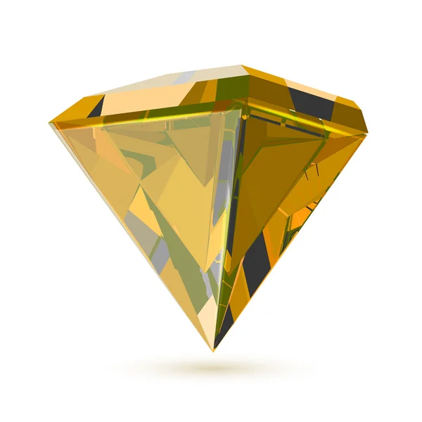 Diamante transparente brillante aislado en blanco . — Vector de stock