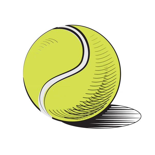 Tennis ball isolated on white. — Stock Vector