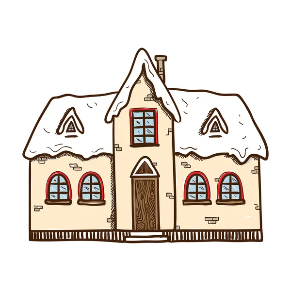 Winter cute house. — Stock Vector