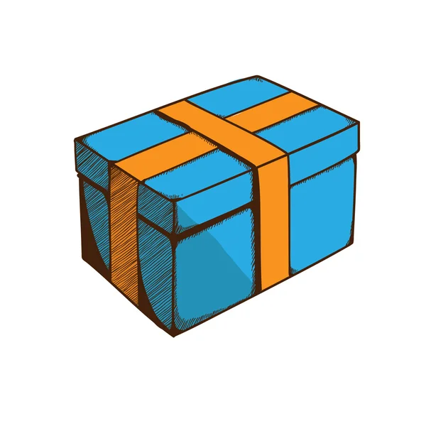 Caja de regalo con cinta y lazo . — Vector de stock