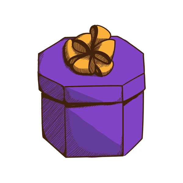 Geschenkbox mit Schleife und Schleife. — Stockvektor