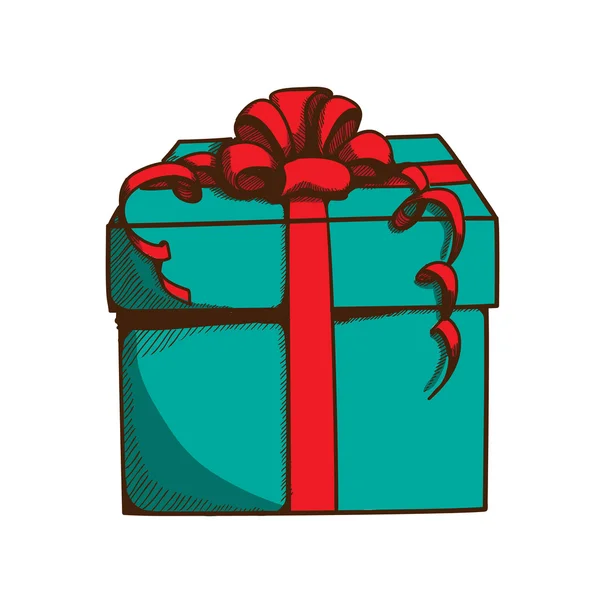 Geschenkbox mit Schleife und Schleife. — Stockvektor