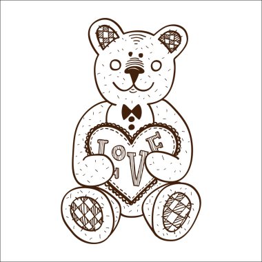 oyuncak ayı ile kalp mevcut.