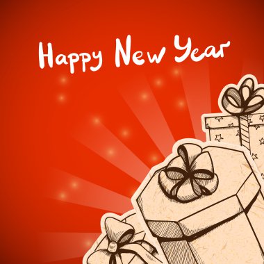 Yeni yıl kart kavramı.