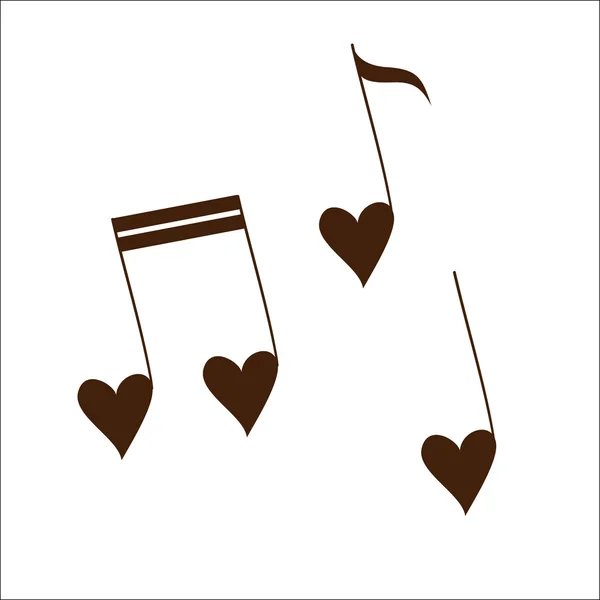 Love melody isolated on white. — Stock Vector