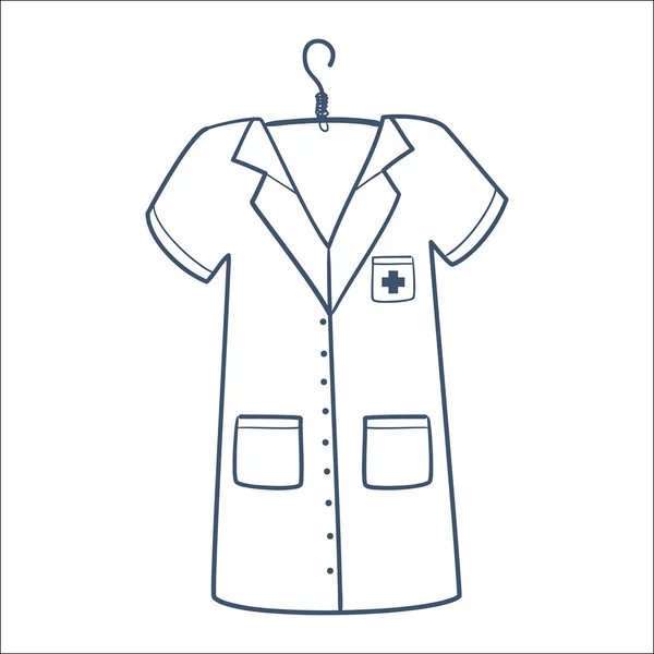 Enfermera o médico uniforme aislado en blanco . — Archivo Imágenes Vectoriales