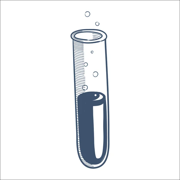 Reagenzglas isoliert auf weiß. — Stockvektor