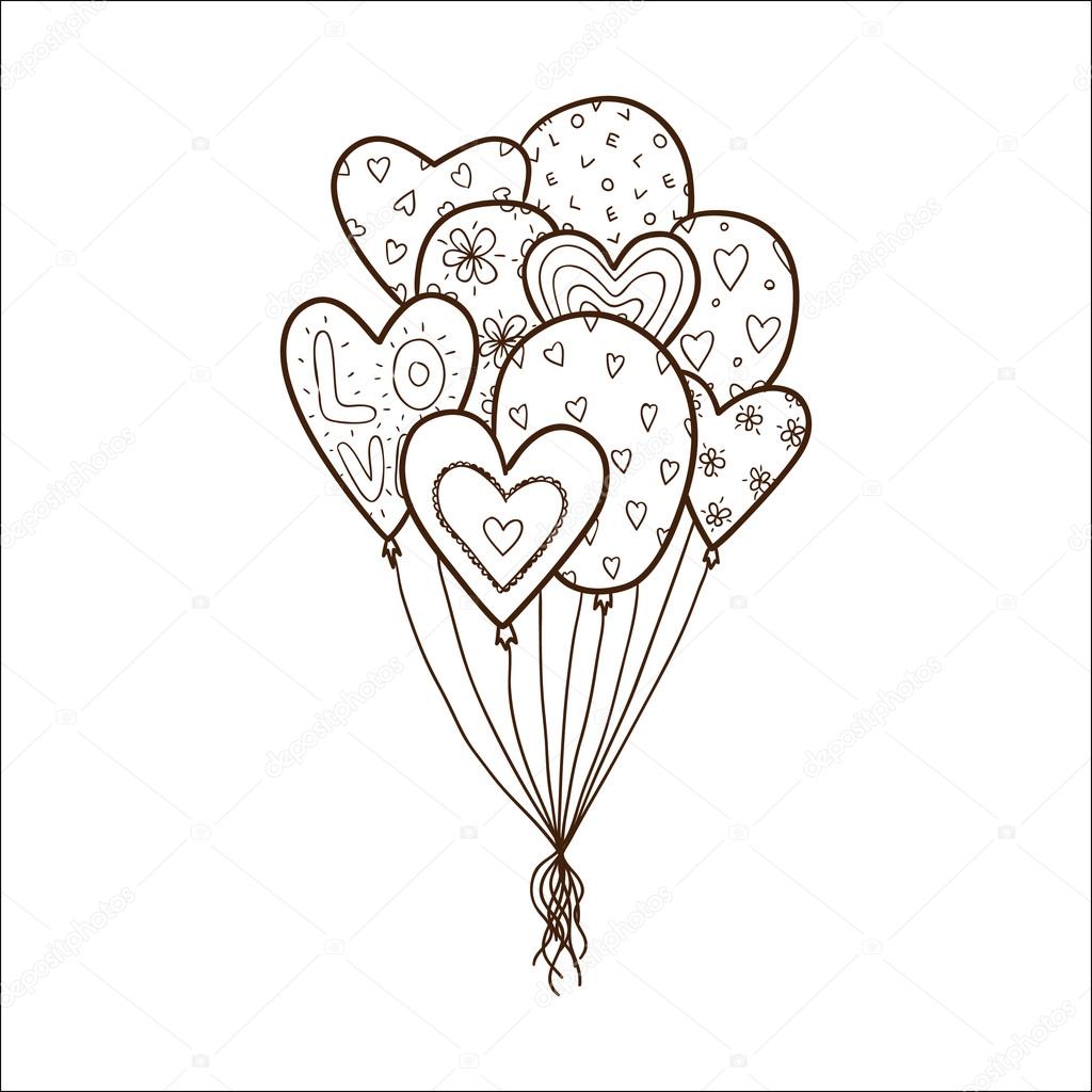 Heart air balloons batch. Stock Vector Image by ©Chuhail 37711511