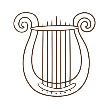 beyaz izole liret müzik aleti.