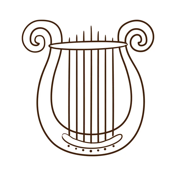 Лир музыкальный инструмент, изолированный на белом . — стоковый вектор