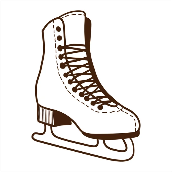 Patins à glace isolés sur blanc . — Image vectorielle