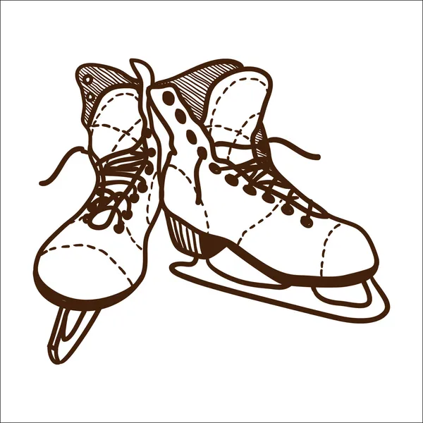 Ice skates isolated on white. — Stock Vector
