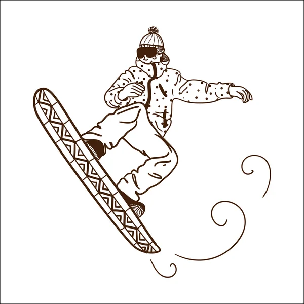 Snowboard hoppa man — Stock vektor