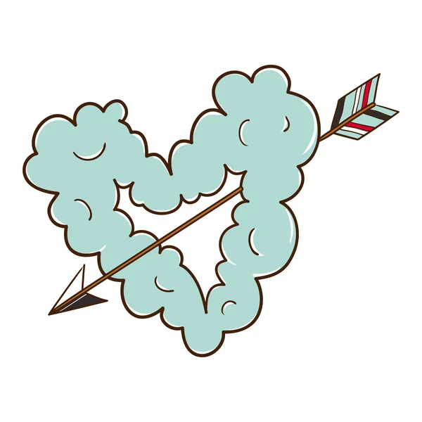 Cloud heart with arrow. — Stock Vector